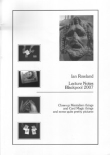 (image for) Ian Rowland - Lecture Notes (Blackpool 2007)