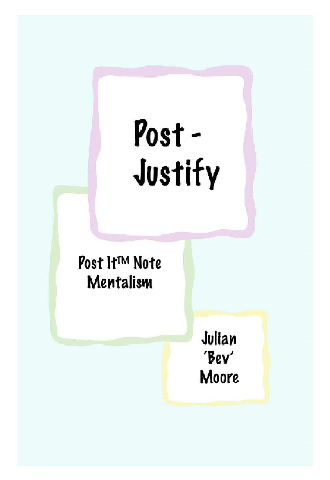 (image for) Julien Moore - Post Justify (Post-It Note Mentalism) (2004 Expanded Edition)