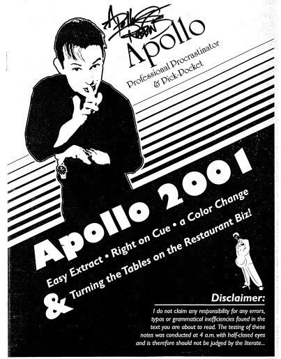(image for) Apollo Robbins - Lecture Note Apollo 2001
