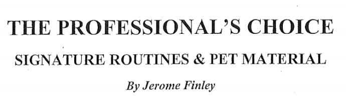 (image for) Jerome Finley - The Professionals Choice
