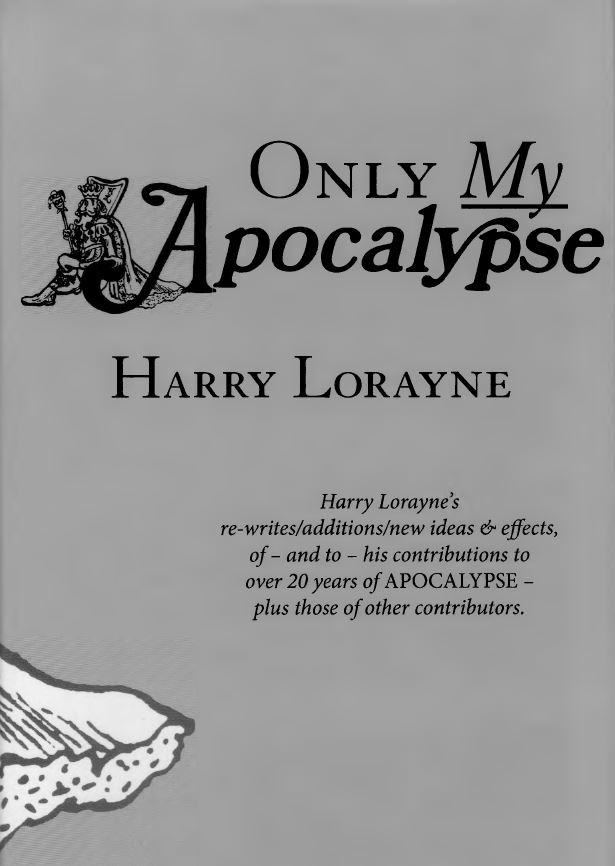 Harry Lorayne - Only My Apocalypse