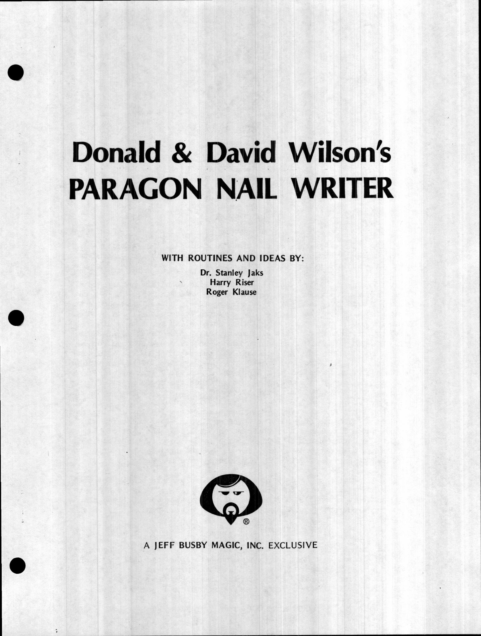 (image for) Jeff Busby Magic - The Paragon Nail Writer