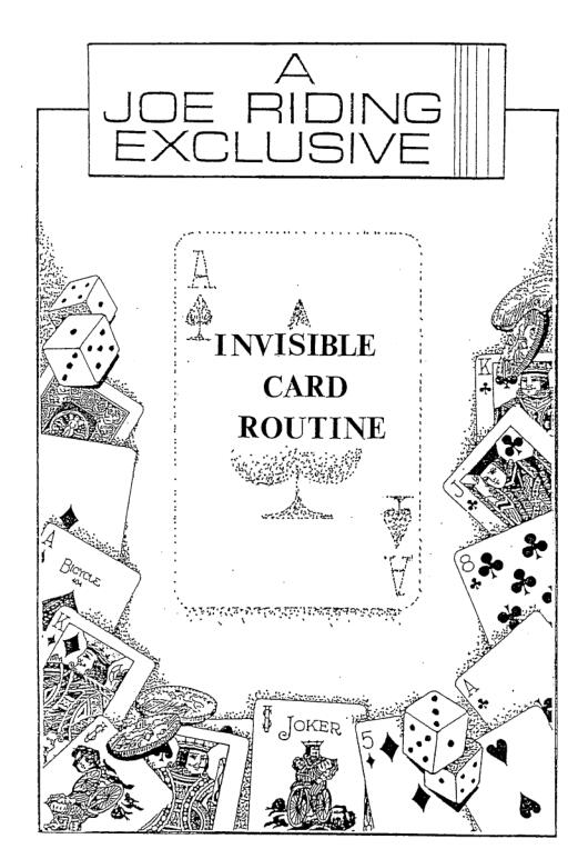 (image for) Joe Riding - Invisible Card Routine