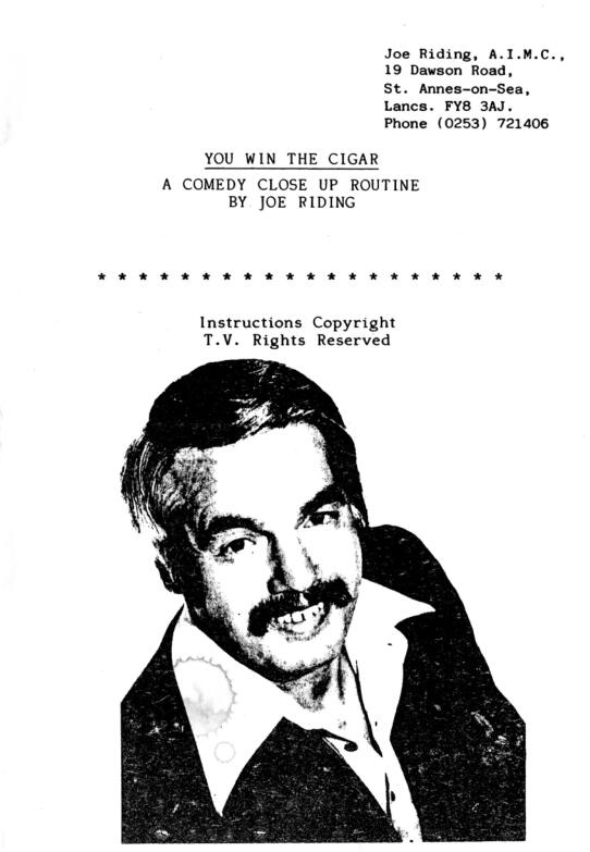 (image for) Joe Riding - You win the cigar