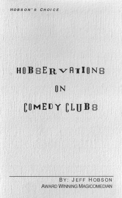 (image for) Jeff Hobson - Hobservations on Comedy Clubs
