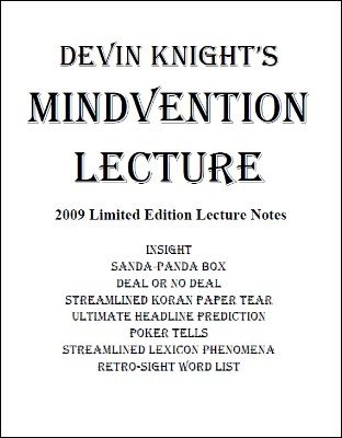 (image for) Devin Knight - Mindvention 2009 Lecture Notes
