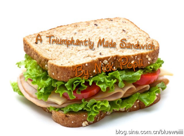 Nick Popa - A Triumphantly Made Sandwich