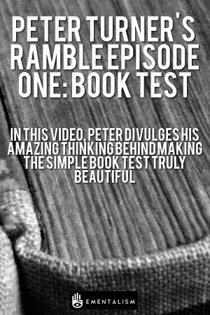 Peter Turner - Weekly Ramble Episode One - BOOK TEST