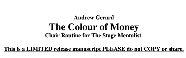 (image for) Andrew Gerard - The Color of Money