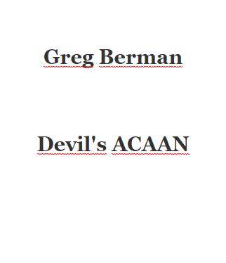 Greg Berman - Devil's Acaan