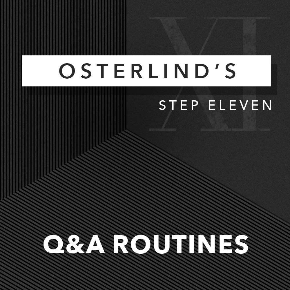 Richard Osterlind - Osterlind's 13 Steps 11: Q&A Routines