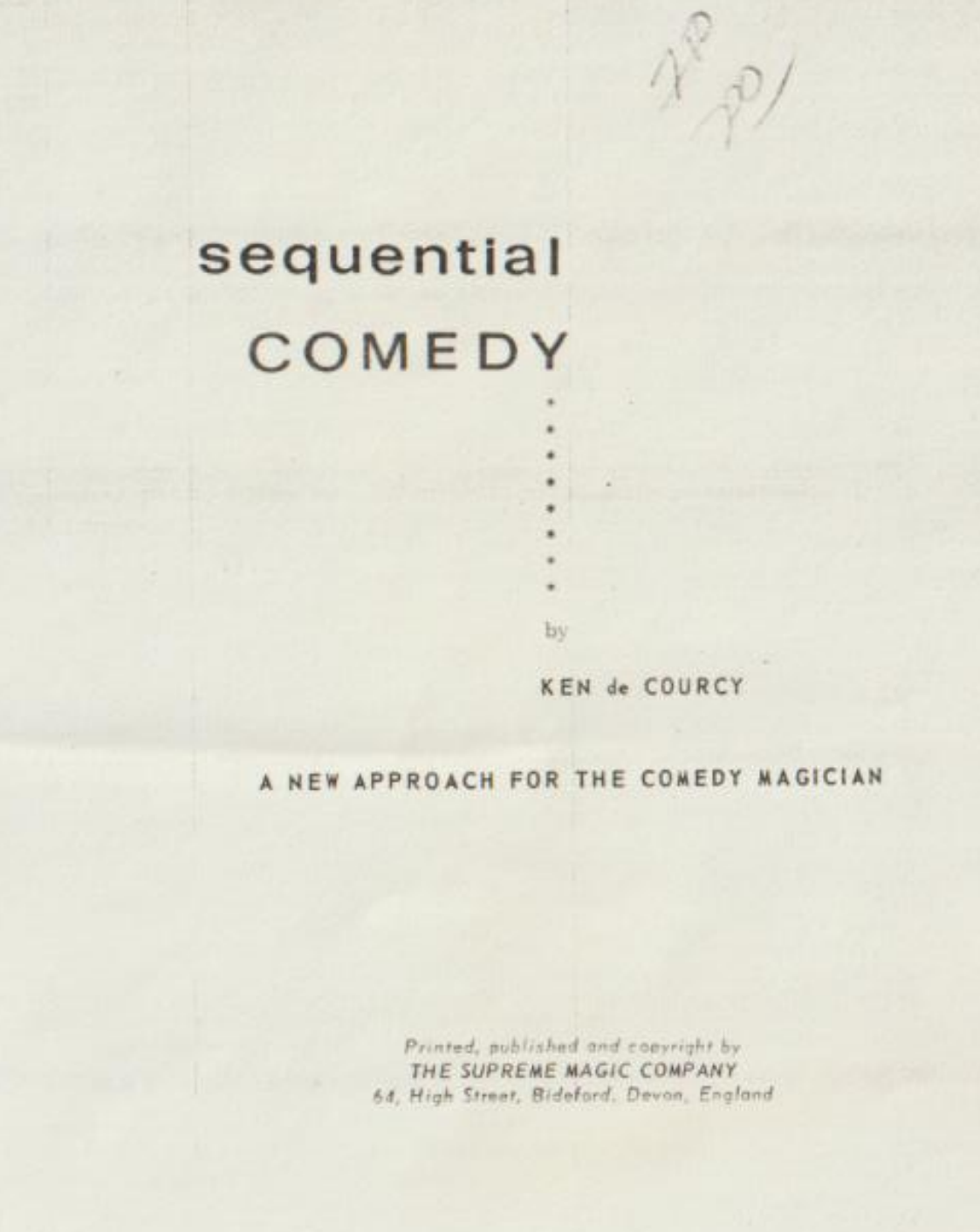 (image for) Ken DeCourcy - Sequential Comedy