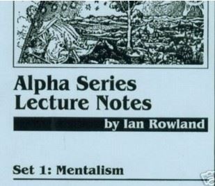 (image for) Ian Rowland - Alpha Series Lecture Notes