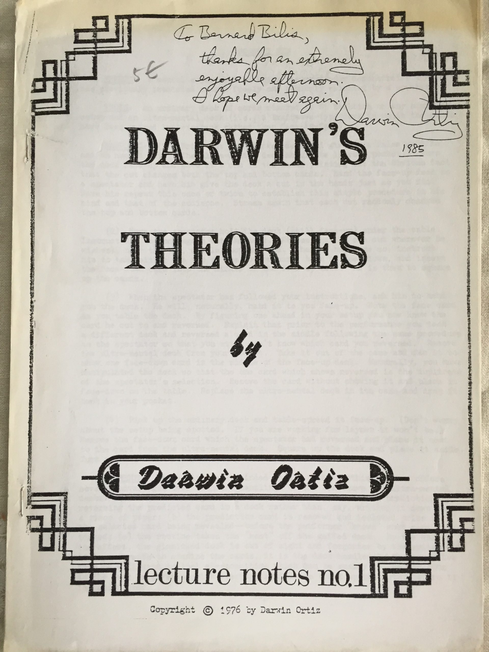 (image for) Darwin Ortiz - Darwin's Theories