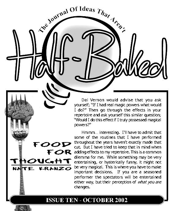 Ryan Pilling - Half-Baked Magic Magazine FULL SERIES (12 issues)
