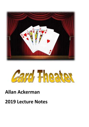 Allan Ackerman - Card Theater Lecture Notes