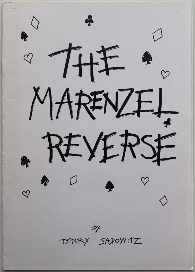 (image for) Jerry Sadowitz - The Marenzel Reverse