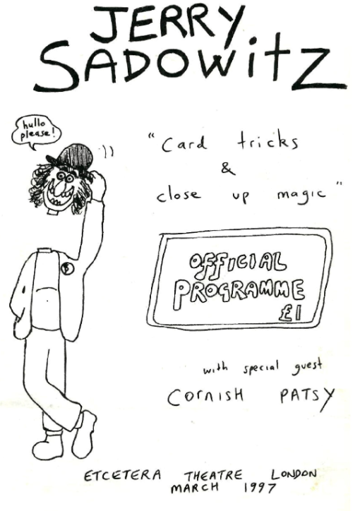(image for) Jerry Sadowitz - Excetera Theatre Programme
