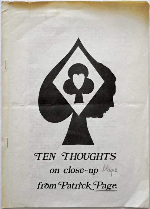 (image for) Patrick Page - Ten Thoughts on Close-Up