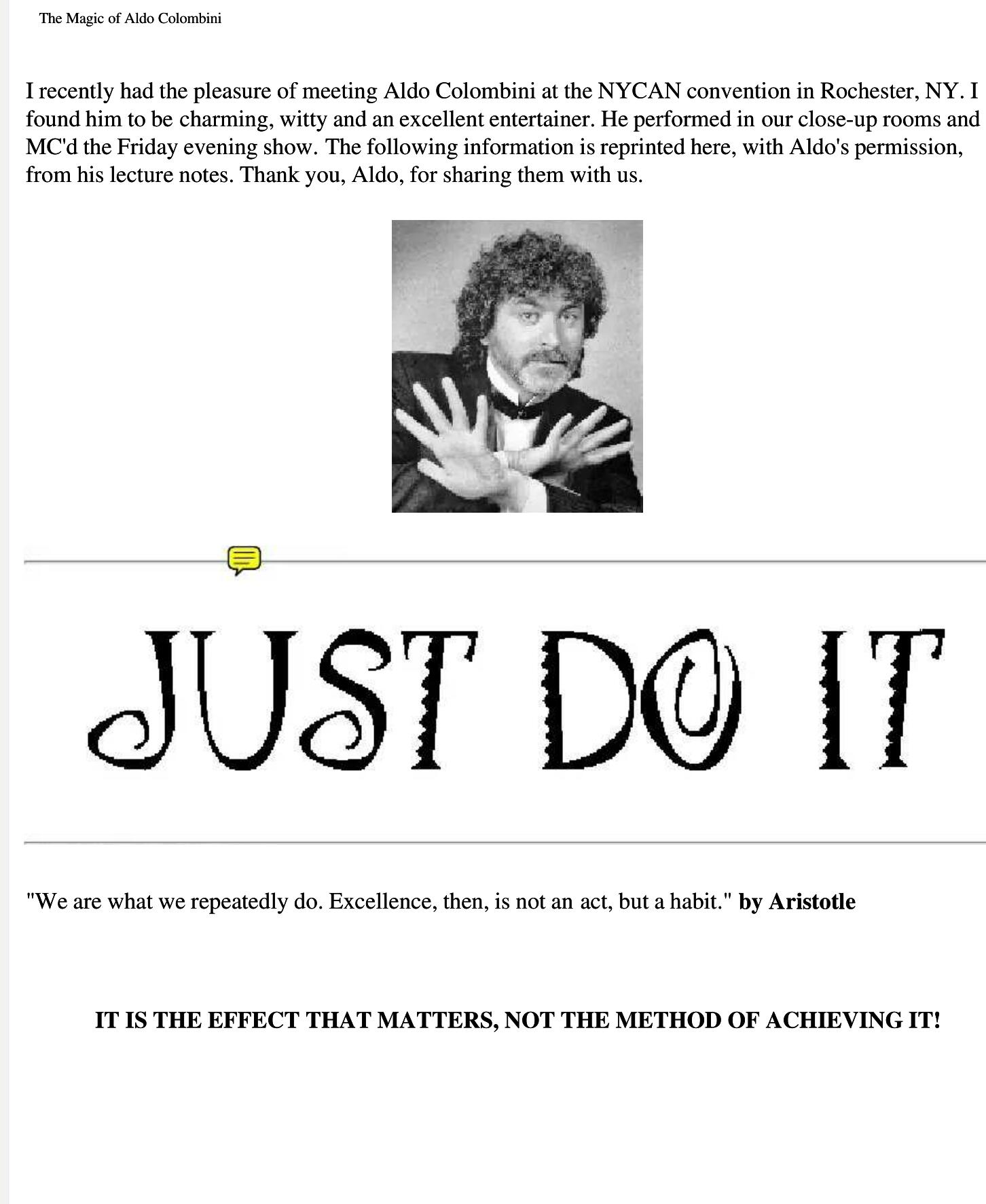 Aldo Columbini - Just Do It! Lecture Notes