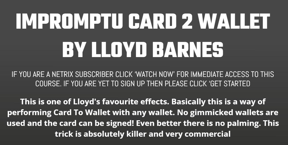 Lloyd Barnes - Impromptu Card 2 Wallet