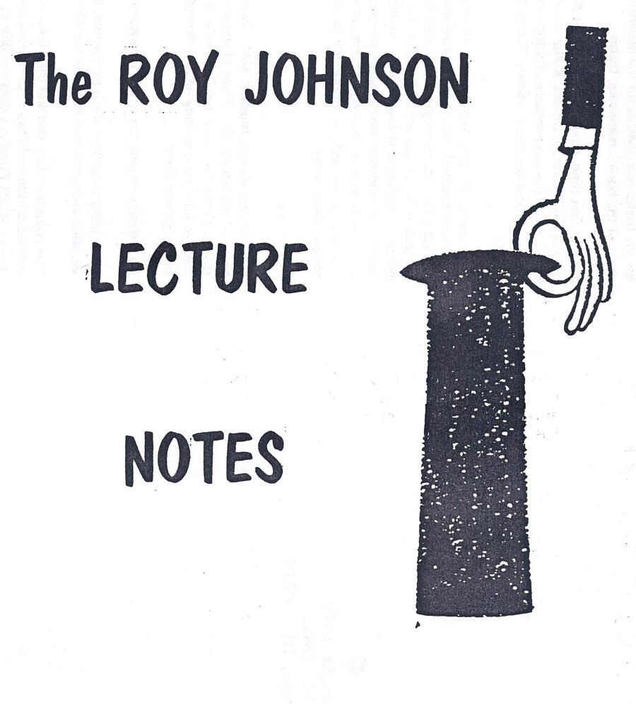 (image for) Roy Johnson - Lecture Notes