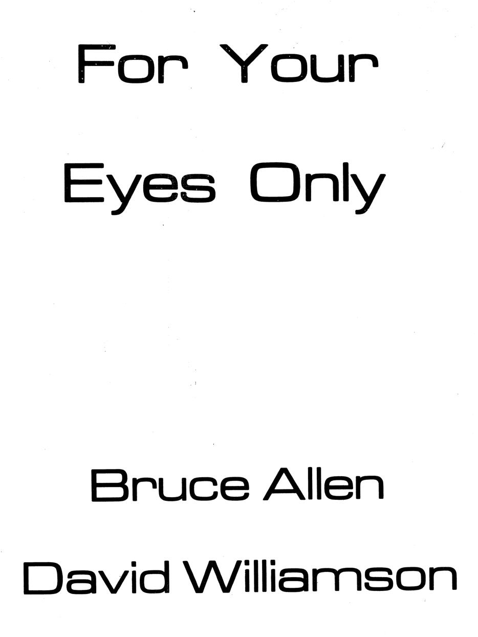 (image for) David Williamson & Bruce Allen - For Your Eyes Only
