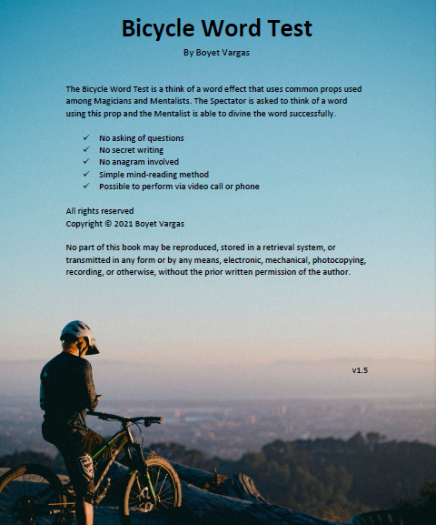 Boyet Vargas - Bicycle Word Test (Ebook)