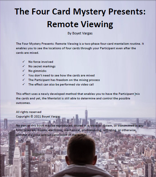 Boyet Vargas - The Four Card Mystery Presents: Remote Viewing (Ebook)