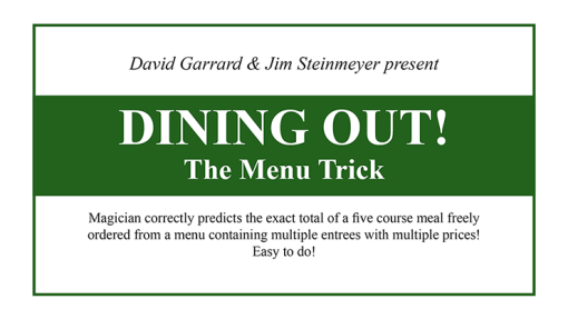 David Garrard and Jim Steinmeyer - Dining Out! The Menu Trick