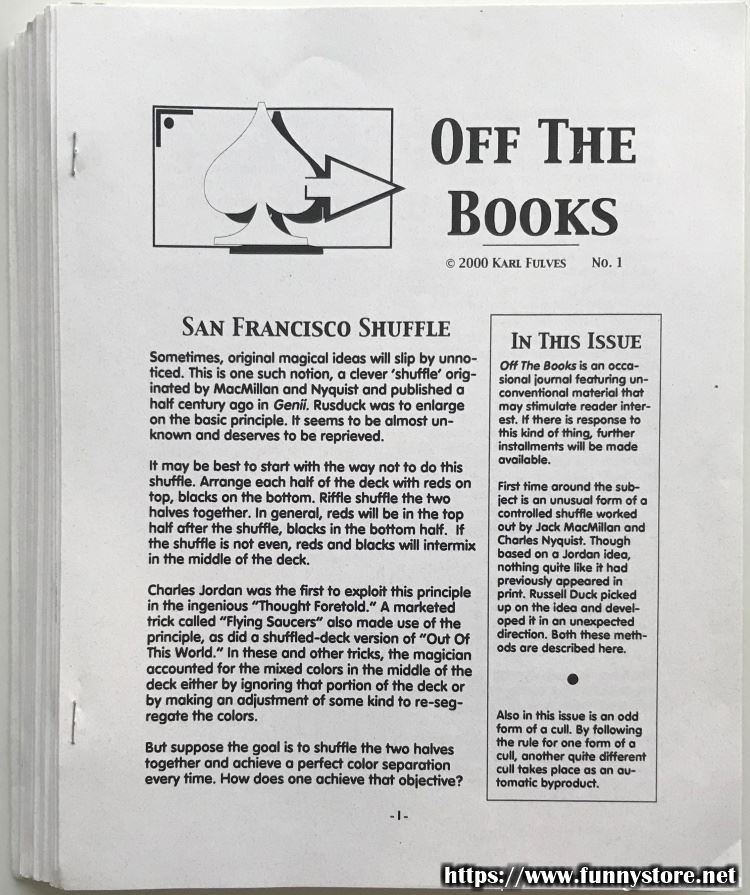 Karl Fulves - Off The Books