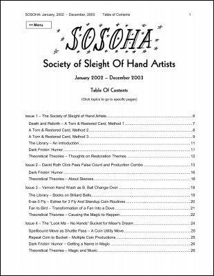 (image for) Gregg Webb - SOSOHA: Society of Sleight of Hand Artists (Jan 2002 - Dec 2003, PDF)