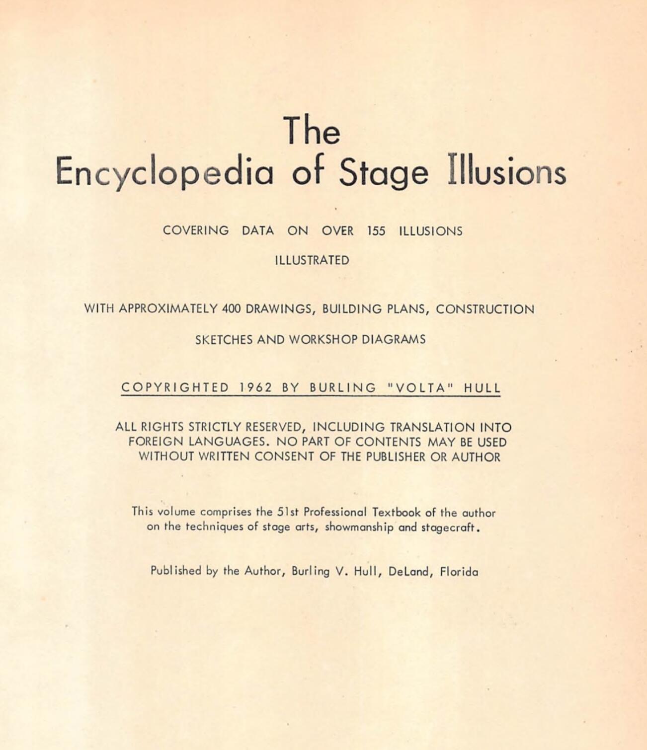 (image for) Burling Hull - Encyclopedia of Stage Illusions (181 Pages)