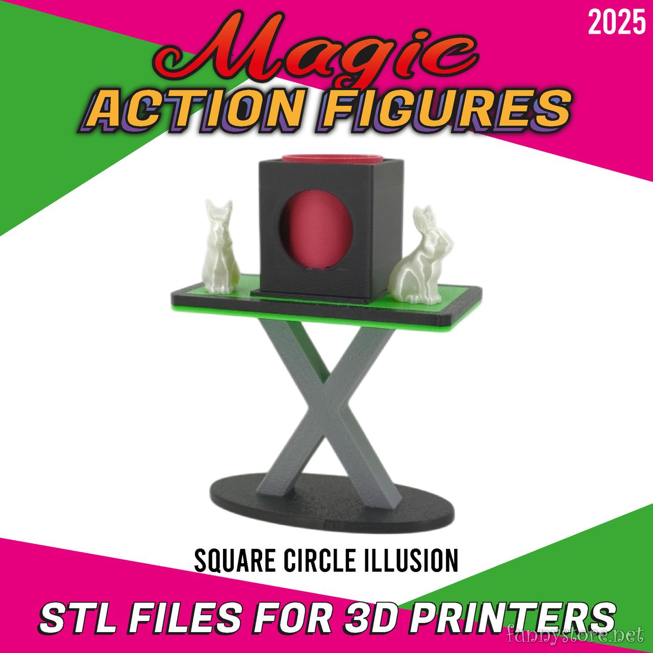 (image for) 3D Printable Action figure CREATIVITY LAB - Square Circle Illusion