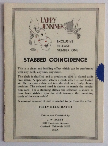(image for) Larry Jennings - Stabbed Coincidence