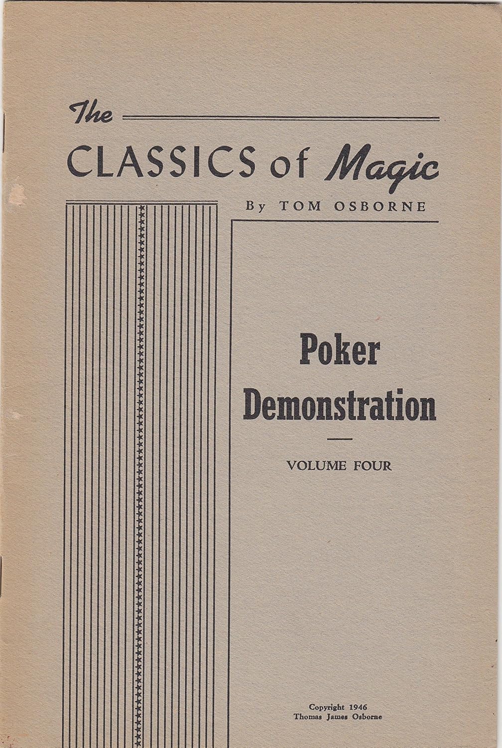 Tom Osborne - Classics of Magic Vol 4 Poker Demonstration