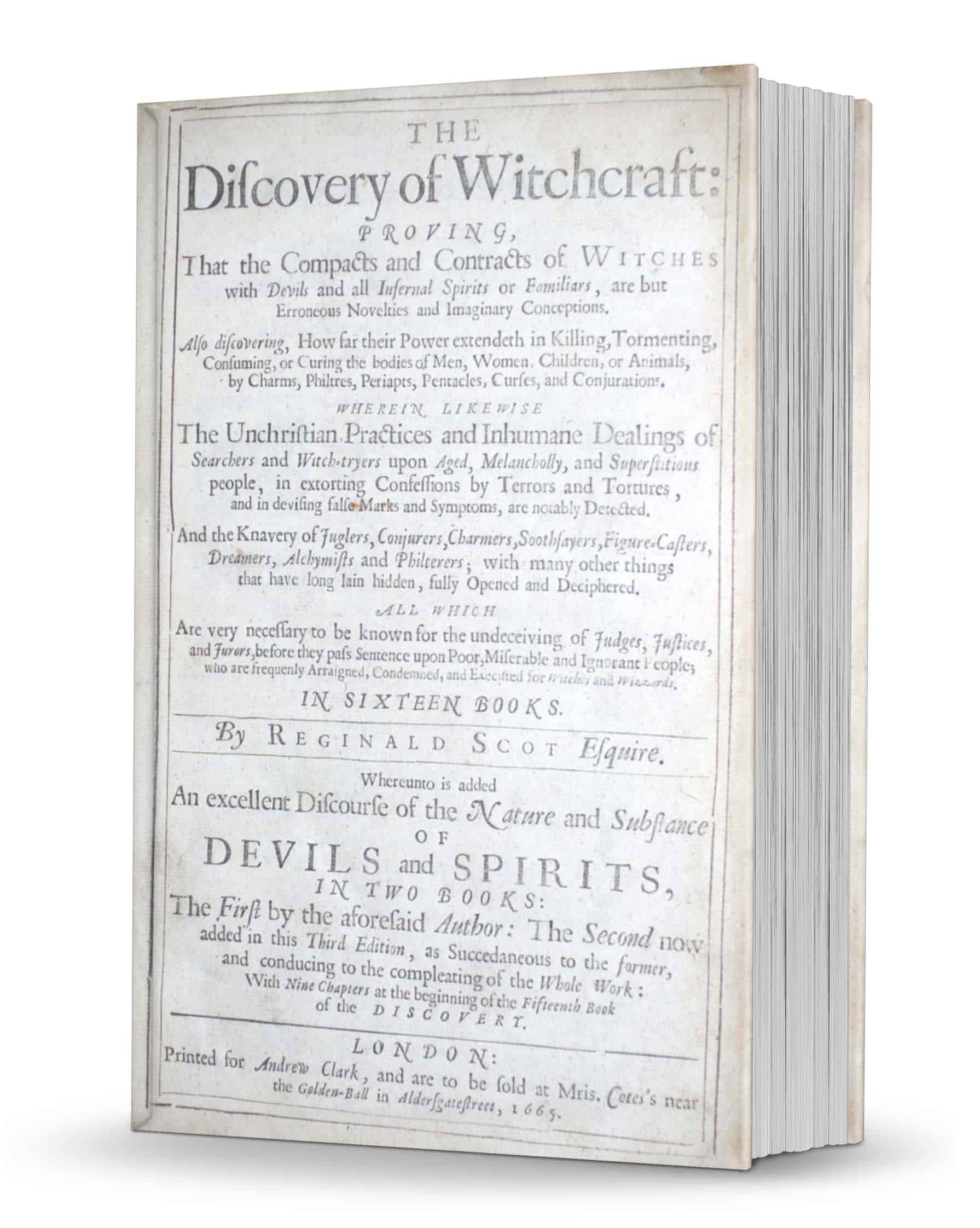 Reginald Scot - The Discoverie of Witchcraft 3rd edition, with title page A