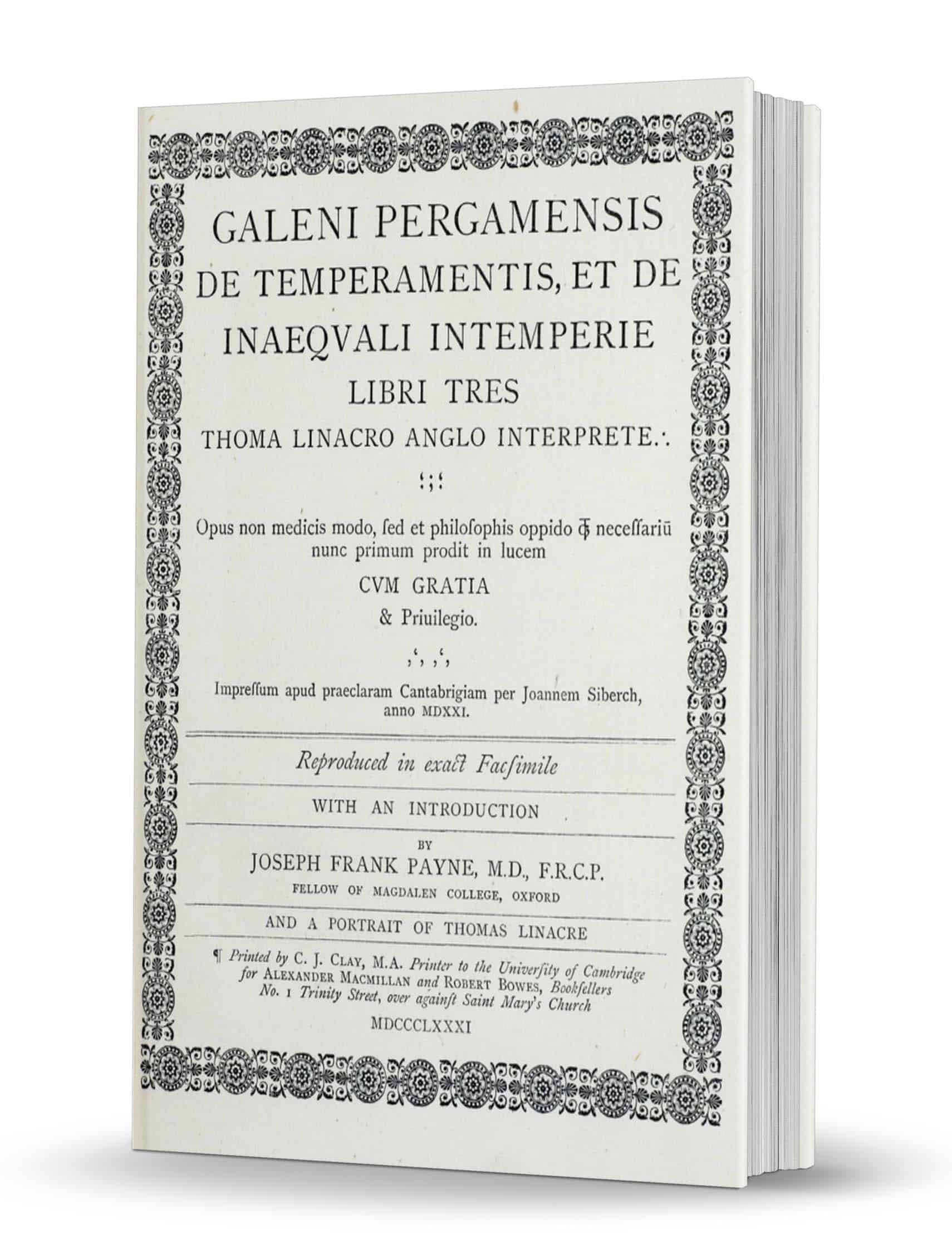 Galen - Galeni Pergamensis de Temperamentis, et de inaequali intemperie